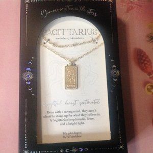Sagittarius 14K Gold Dipped Zodiac Necklace New in Box